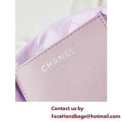 Chanel Patent Gradient Calfskin  &  Lacquered Metal CHANEL 22 Mini Handbag AS3980 White/Light Purple 2025